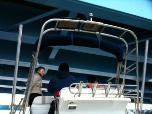 橋の下を通過します。。。結構近い